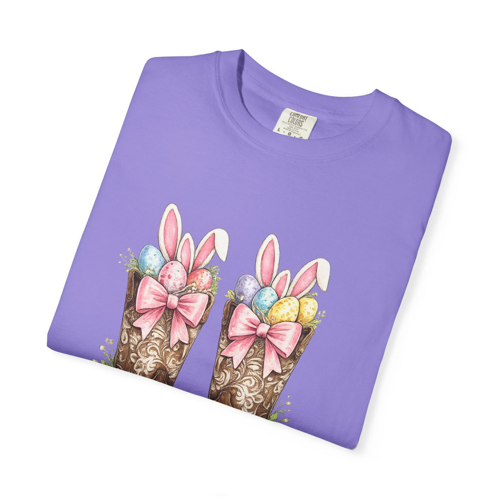 Howdy Easter Cowboy Boots T-Shirt — Western Easter Graphic Tee