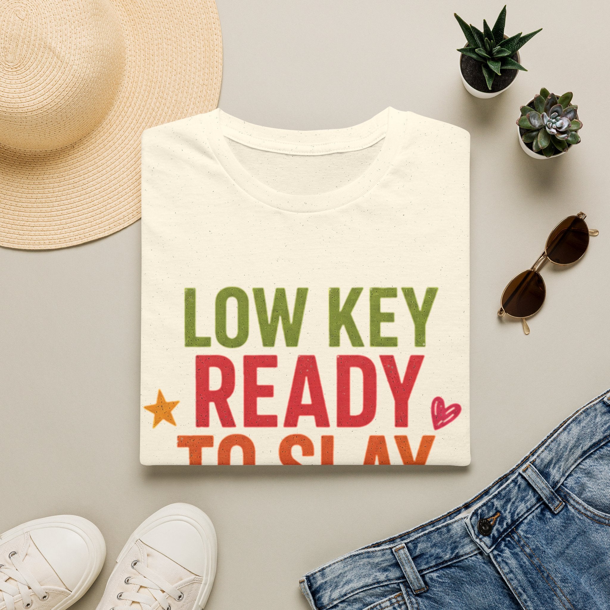 Ready to Slay T-Shirt — "Low Key Ready to Slay This Year" Motivational Graphic Tee