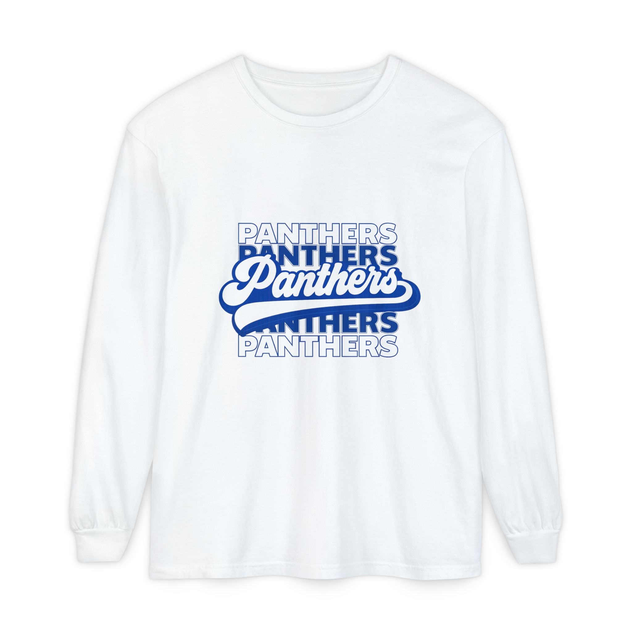 Panthers Retro Script Long Sleeve Tee