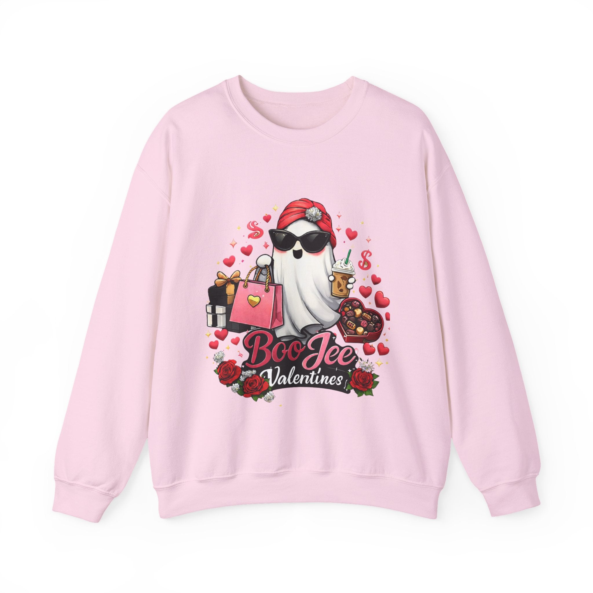 Valentine Boo Tee Sweatshirt — Cute Ghost Valentine Graphic Crewneck