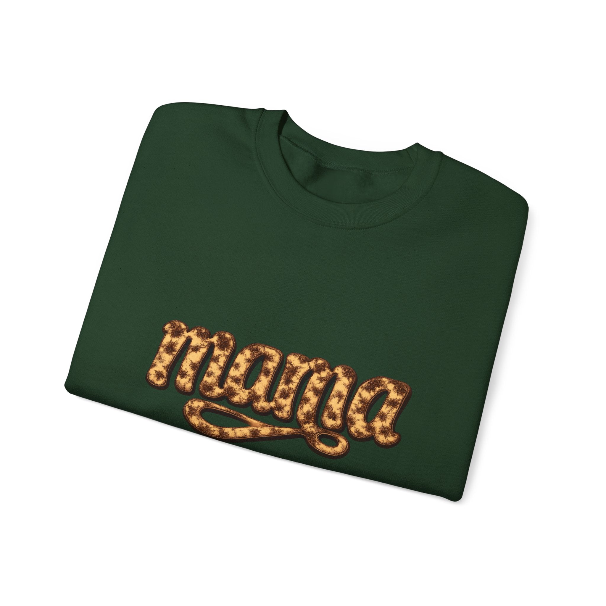 Mama Leopard Script Sweatshirt — Bold Animal Print Mom Crewneck