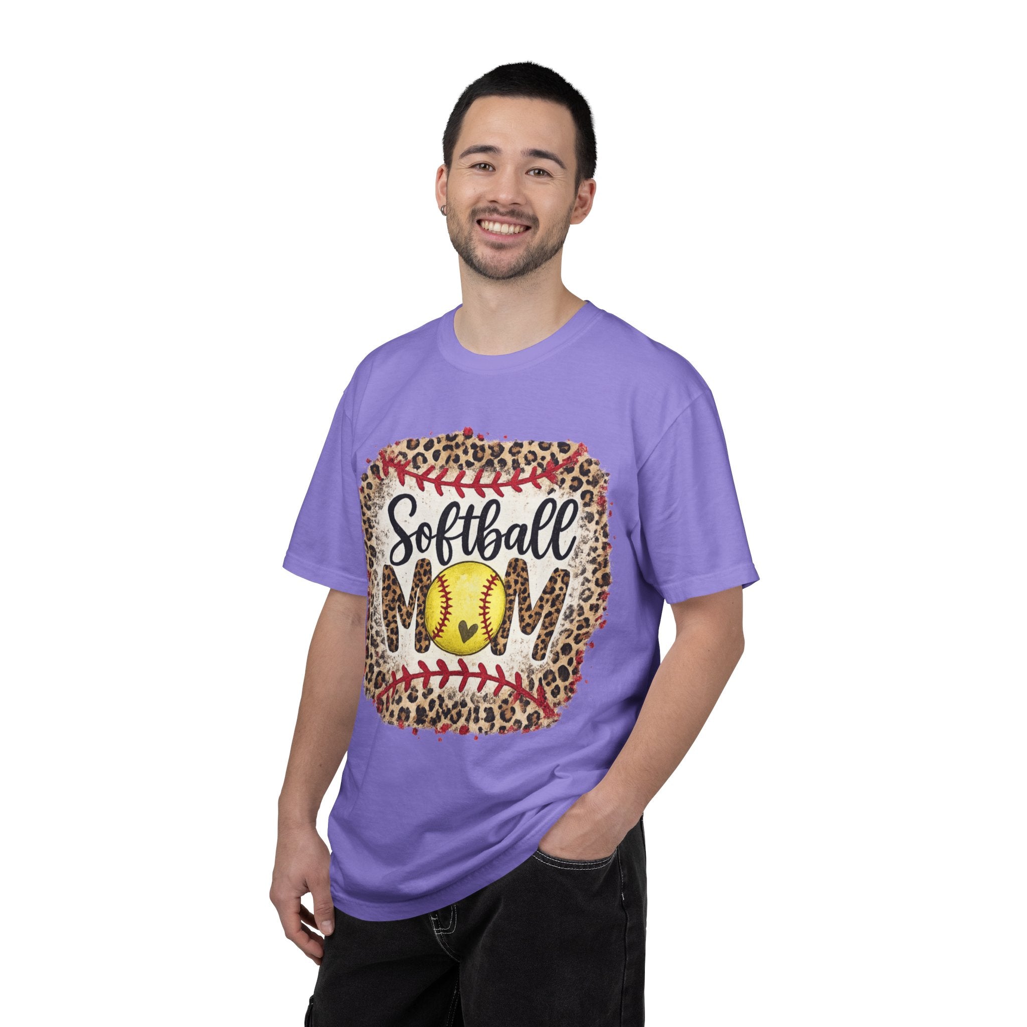 Softball Mom Leopard Graphic T-Shirt