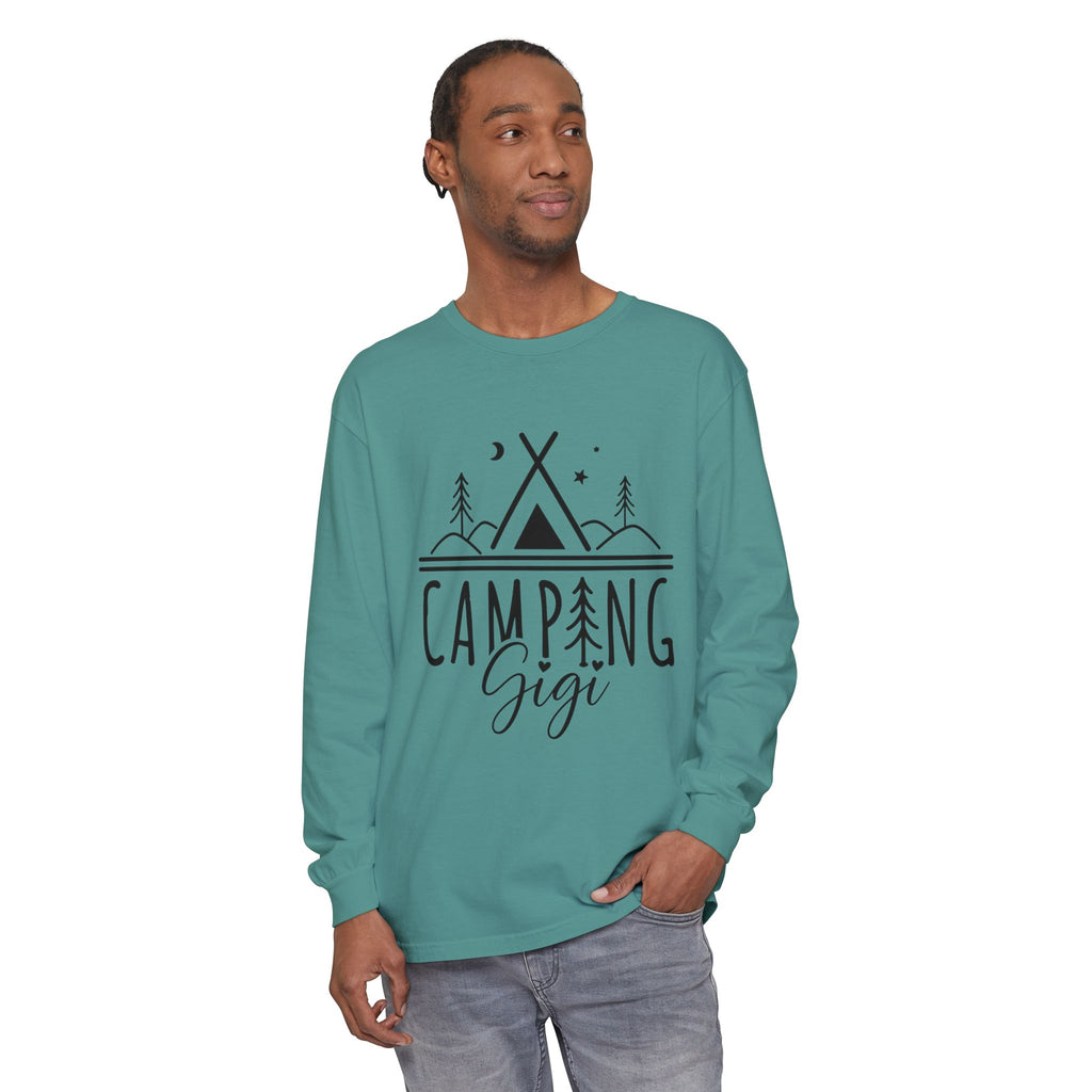 Camping Gigi Long Sleeve Tee — Graphic Camping Tent Shirt for Grandmothers