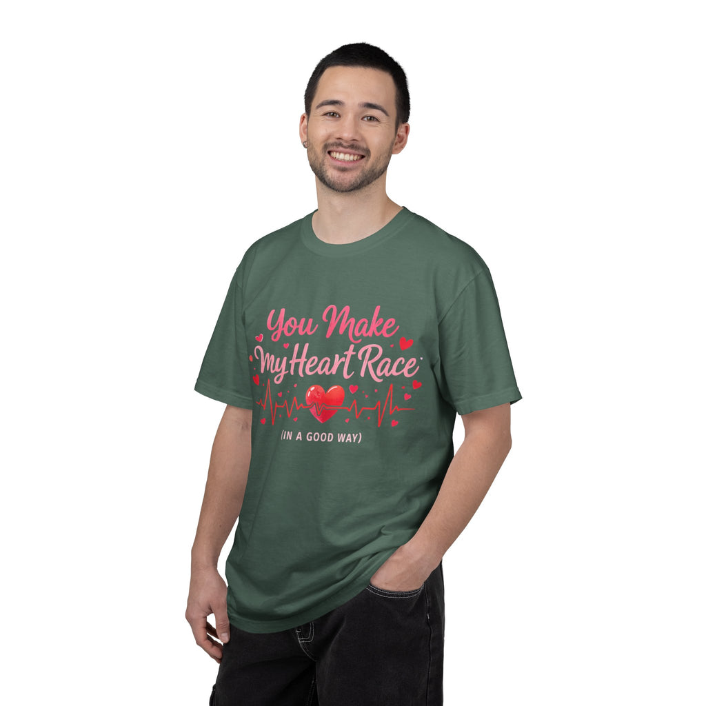 You Make My Heart Race T-Shirt — Romantic Valentine’s Day Heartbeat Tee