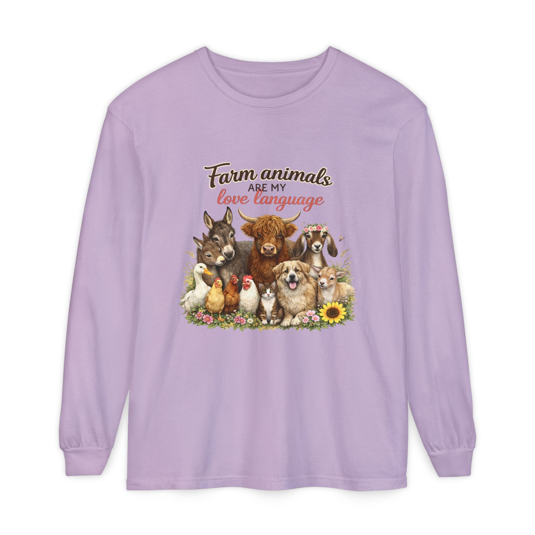 Farm Animals Are My Love Language Long Sleeve Tee