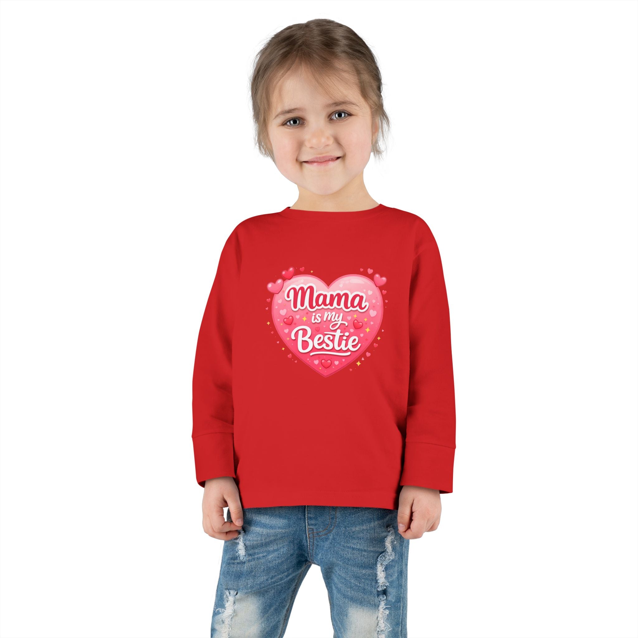 Mama Is My Bestie Toddler Long Sleeve Tee