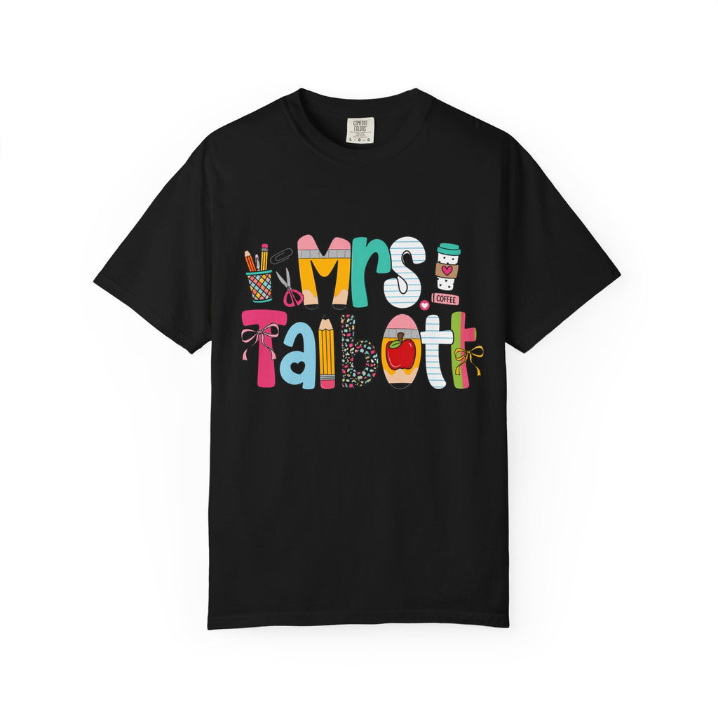 Teacher Name T‑Shirt — "Mrs. Talbott" Cute Classroom Doodle Design