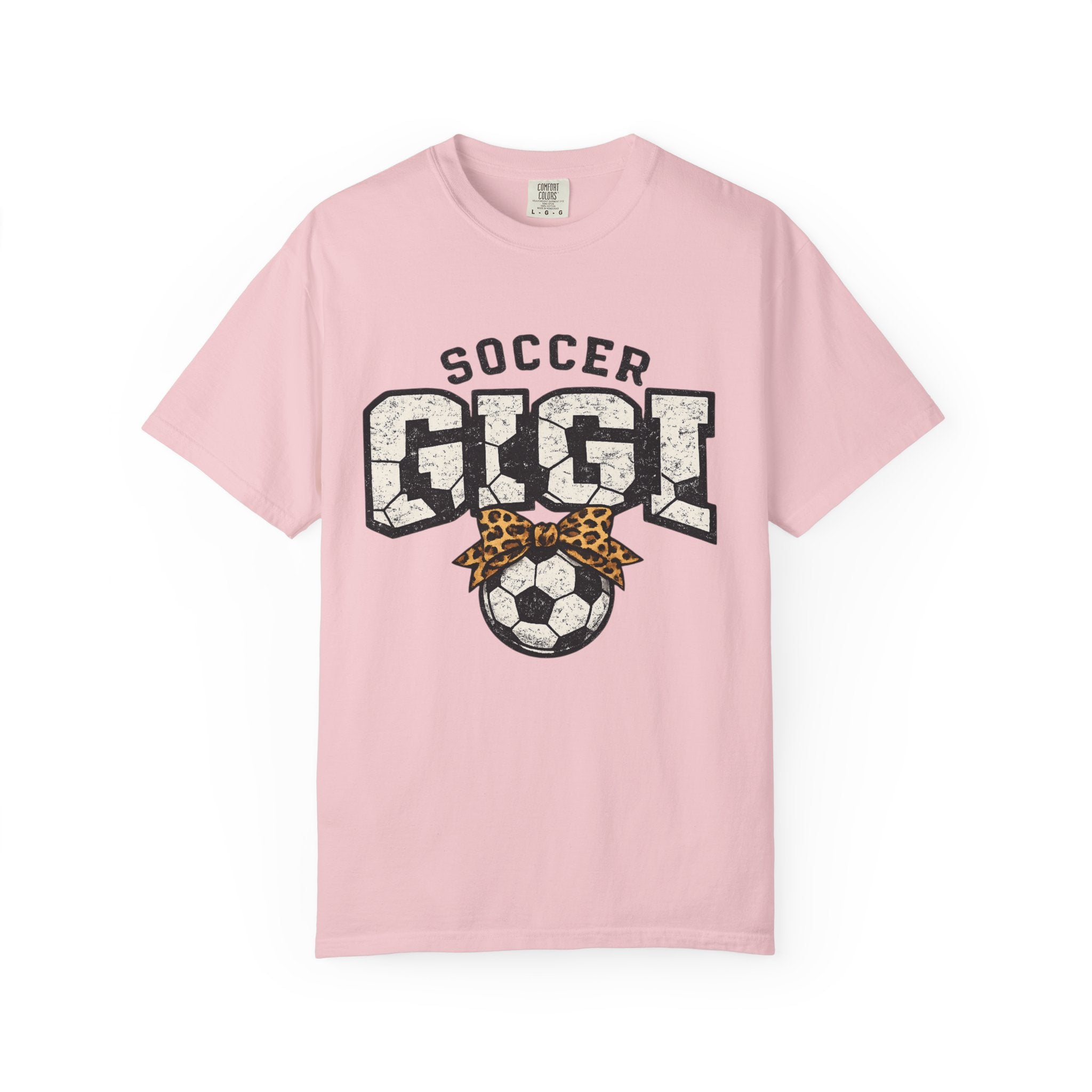 Soccer Gigi T-Shirt — Leopard Bow Soccer Mom Shirt