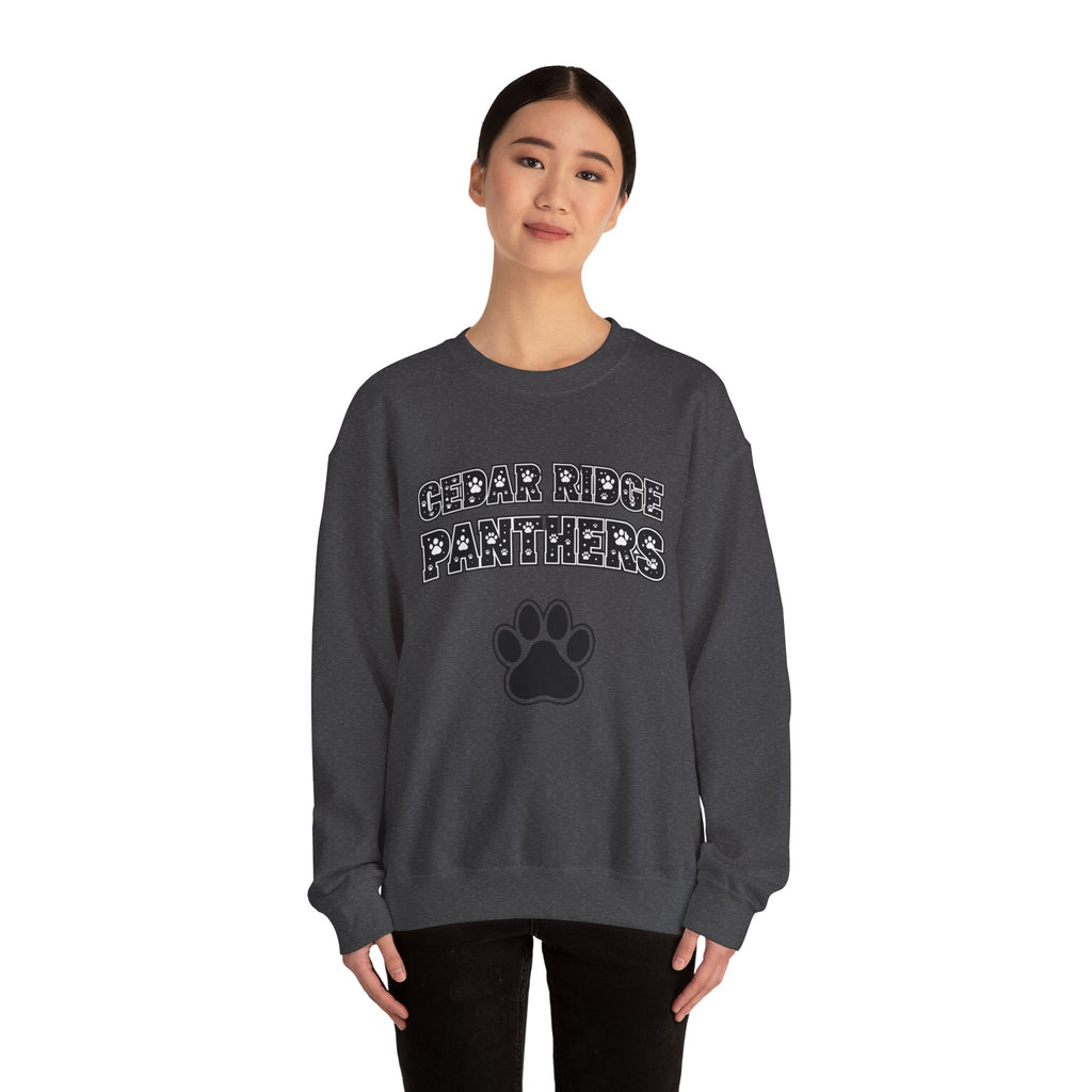 Cedar Ridge Panthers Crewneck Sweatshirt — Paw School Spirit Pullover
