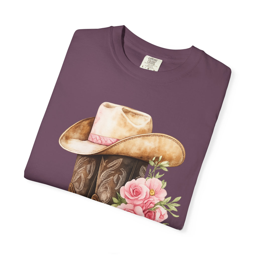 Cowboy Boots & Hat Floral T-Shirt — Western Country Floral Tee