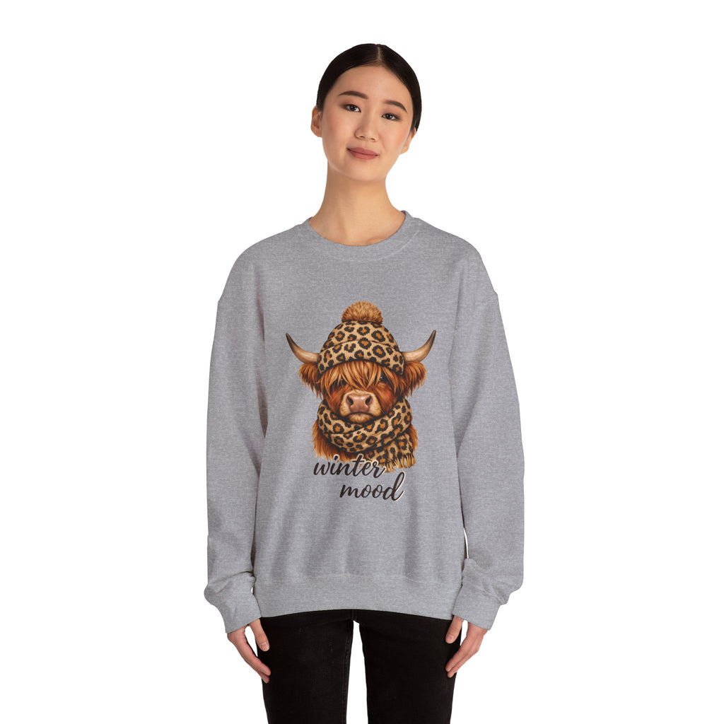 Sweatshirt — Winter Mood Highland Cow Cute Cozy Crewneck
