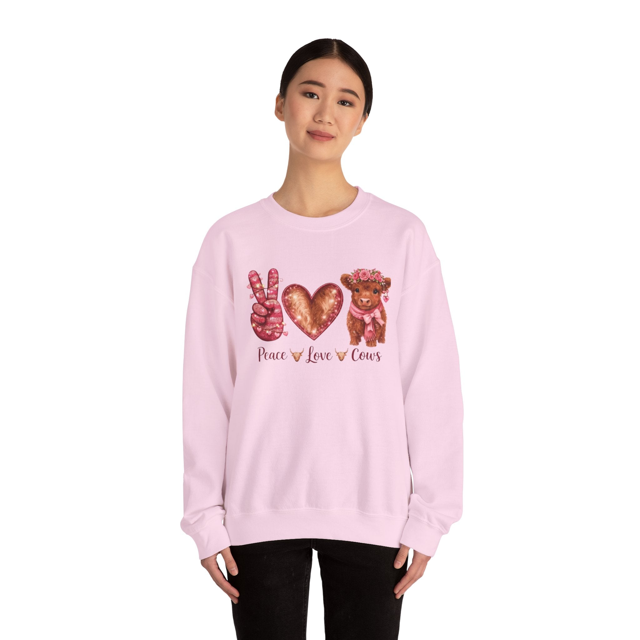 Peace Love Cows Crewneck Sweatshirt — Cute Cow Graphic Pullover