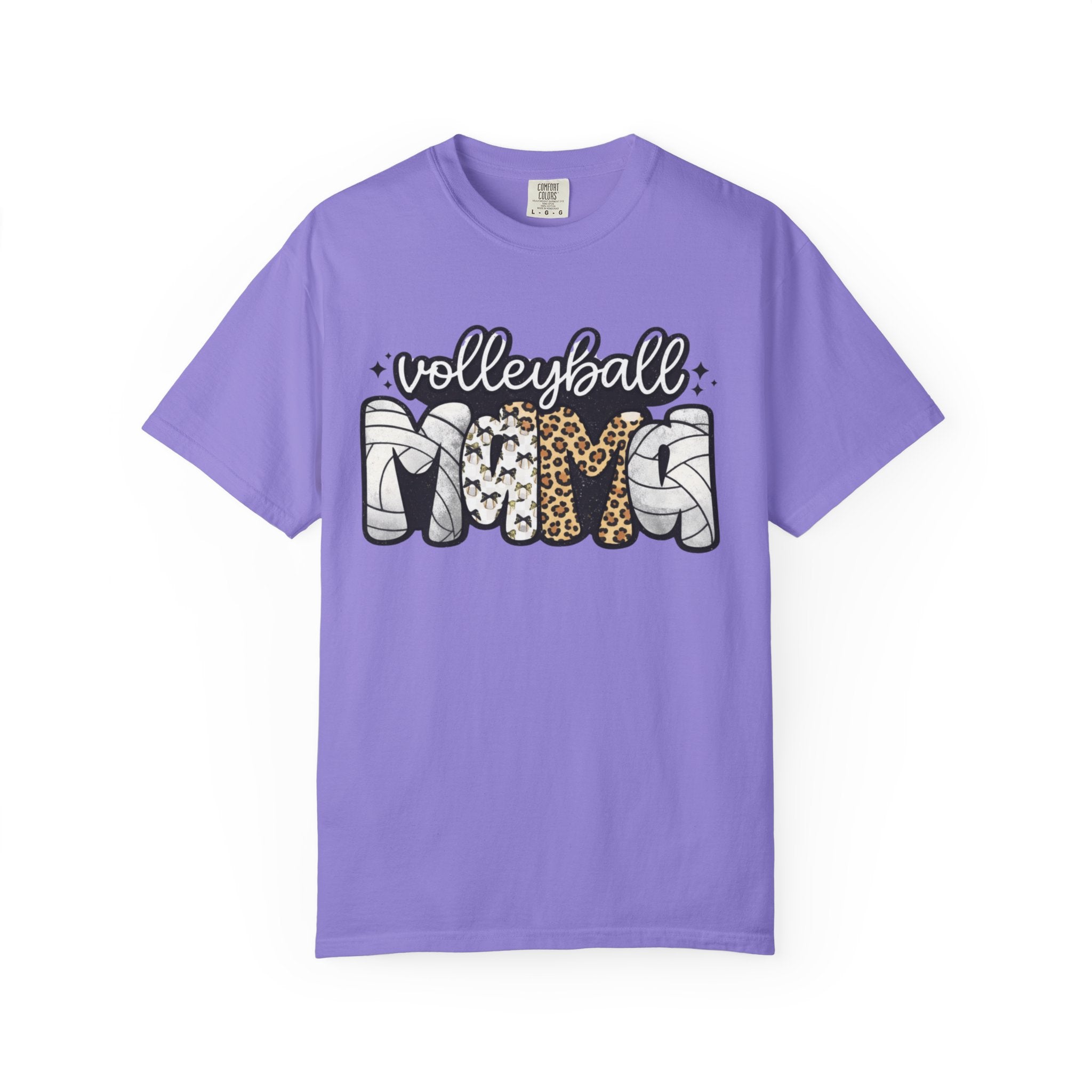 Volleyball Mom T-Shirt — Leopard & Ball Graphic Tee for Coaches & Fans