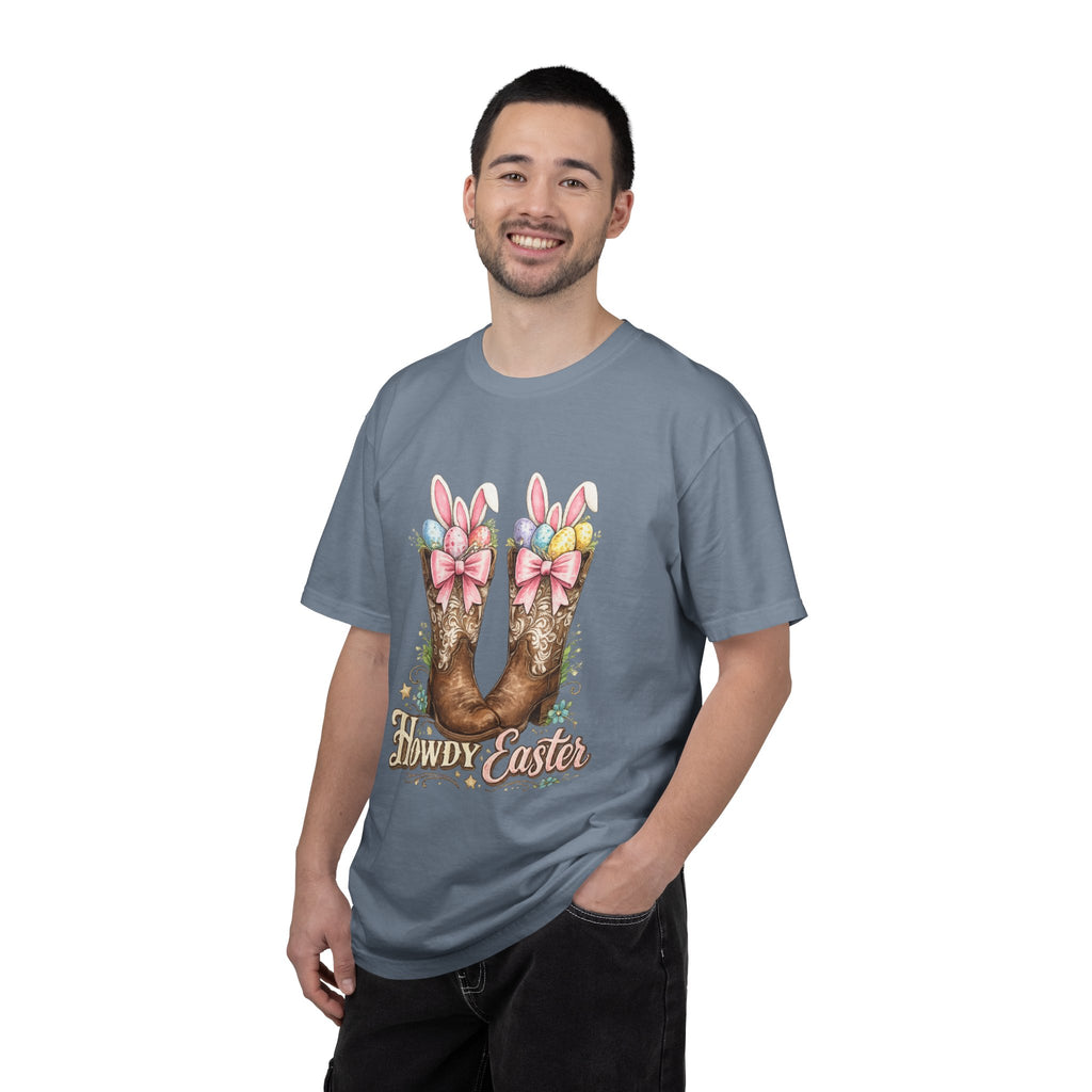 Howdy Easter Cowboy Boots T-Shirt — Western Easter Graphic Tee