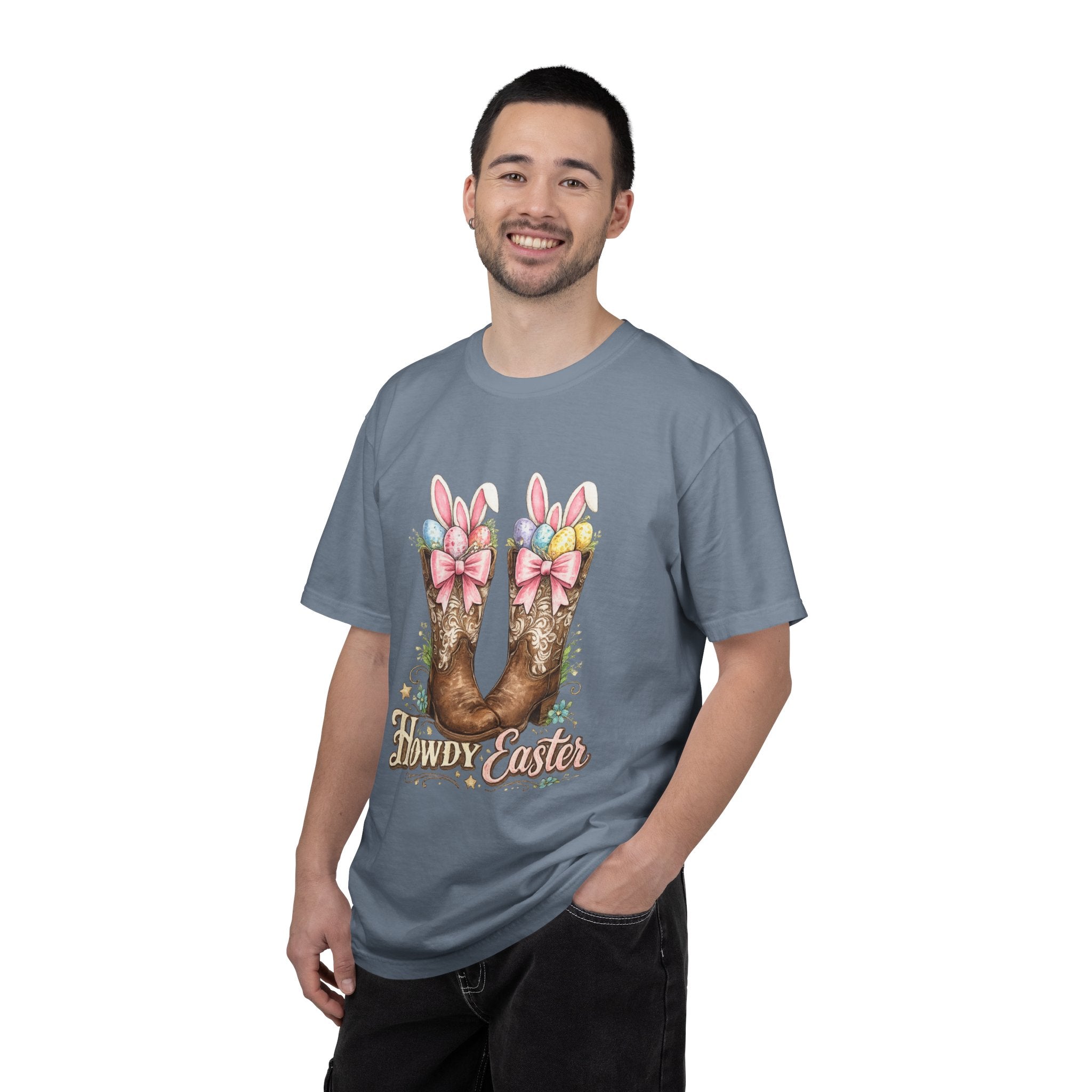 Howdy Easter Cowboy Boots T-Shirt — Western Easter Graphic Tee