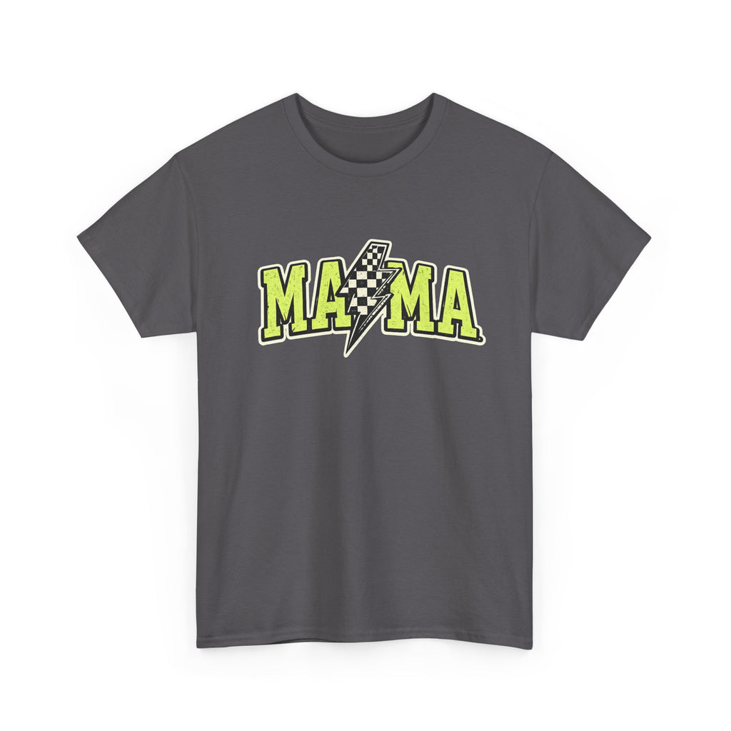 Mama Lightning Bolt Tee – Bold Neon Racing Mom T-Shirt