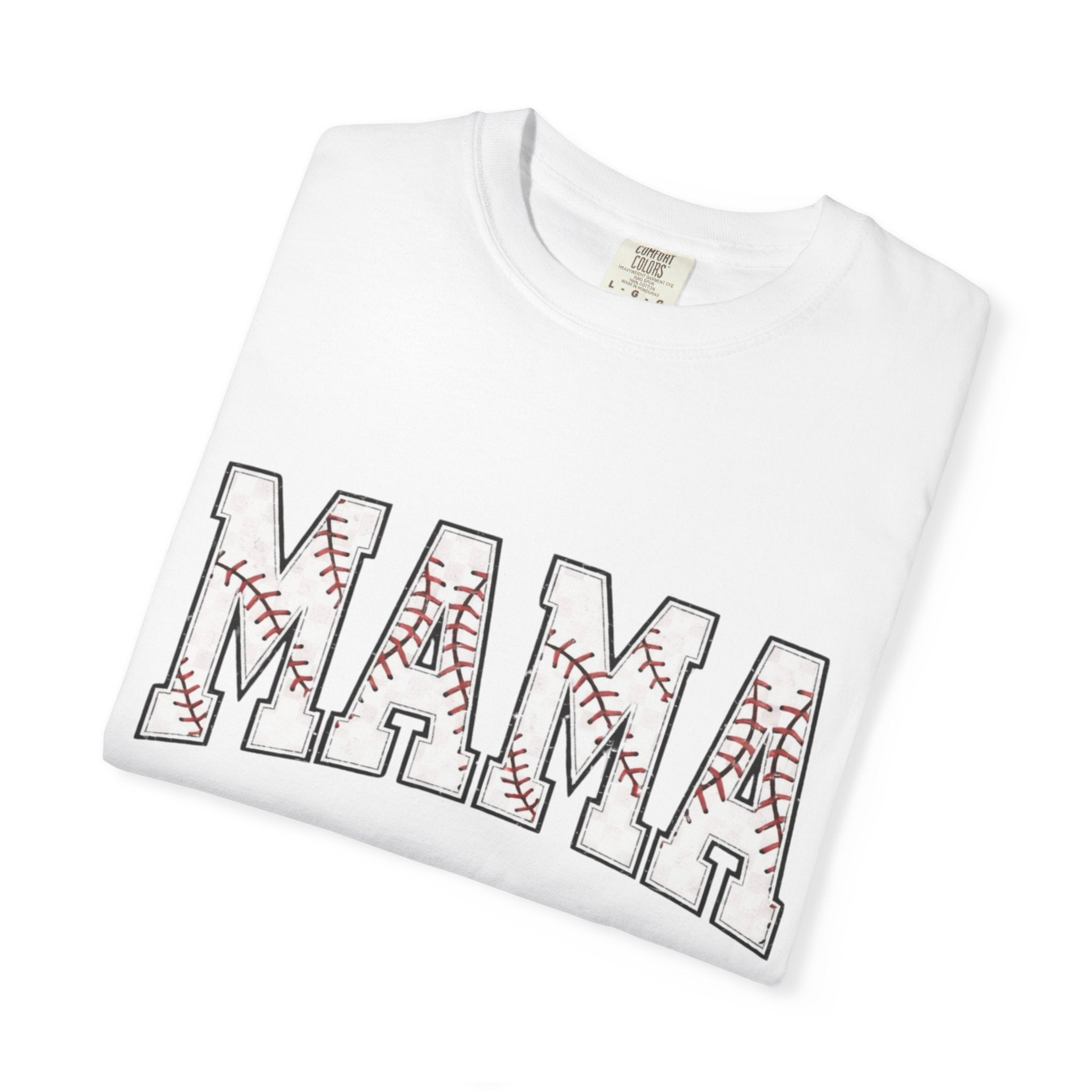 Mama Baseball Tee — 'MAMA' Stitched Baseball Mom T‑Shirt