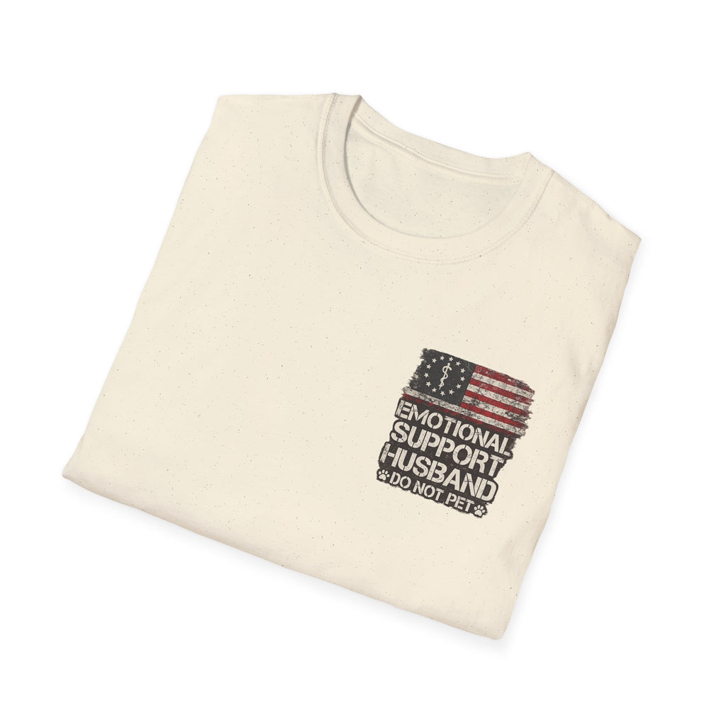 Emotional Support Husband T-Shirt — Patriotic "Do Not Pet" Graphic Tee