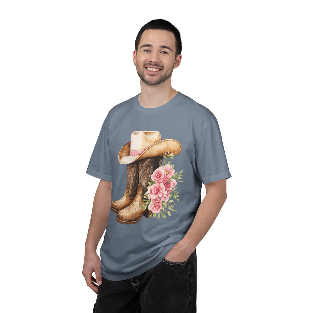 Cowboy Boots & Hat Floral T-Shirt — Western Country Floral Tee