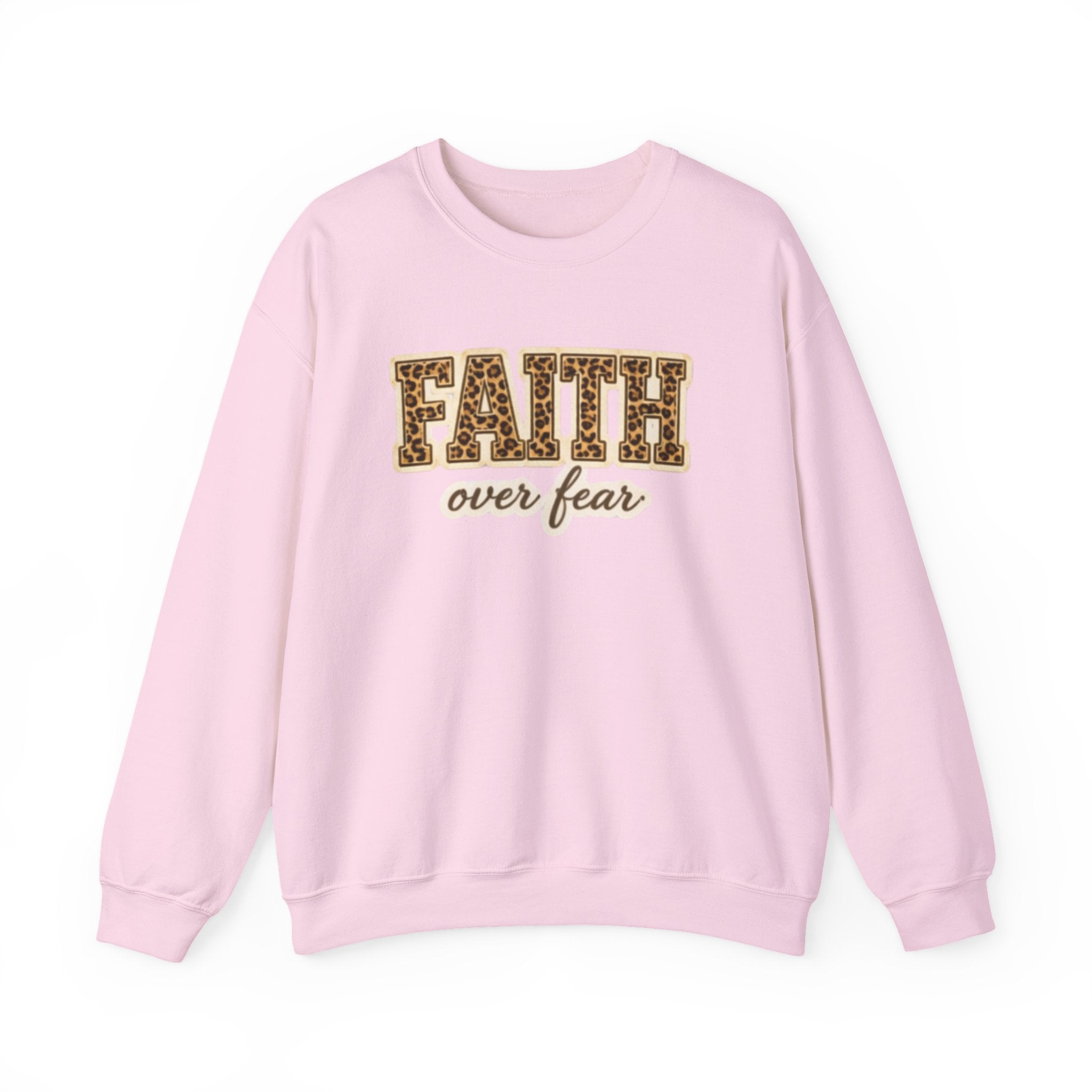 Faith Over Fear Leopard Graphic Sweatshirt