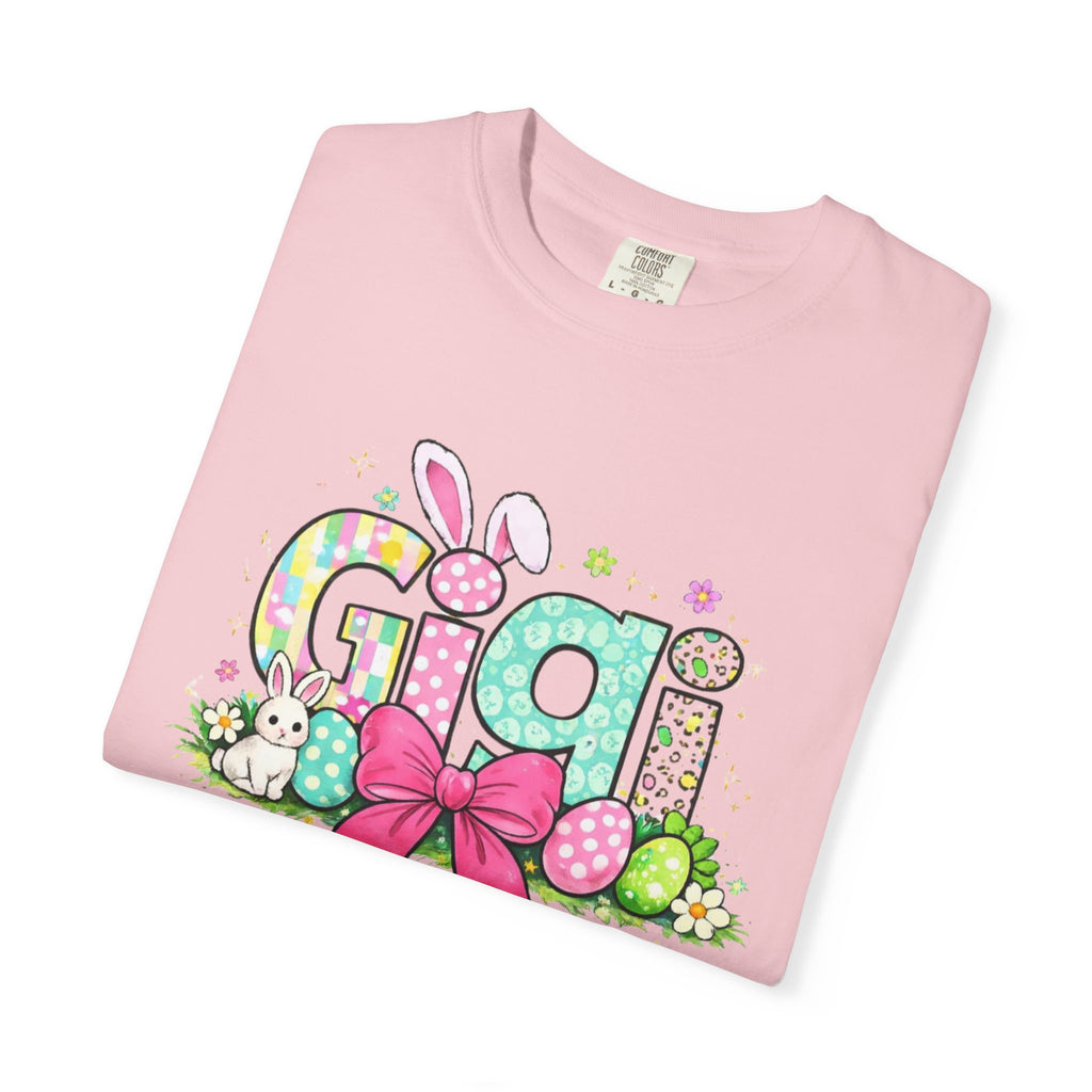 Easter Gigi T-Shirt — Pastel Bunny & Eggs Graphic Tee