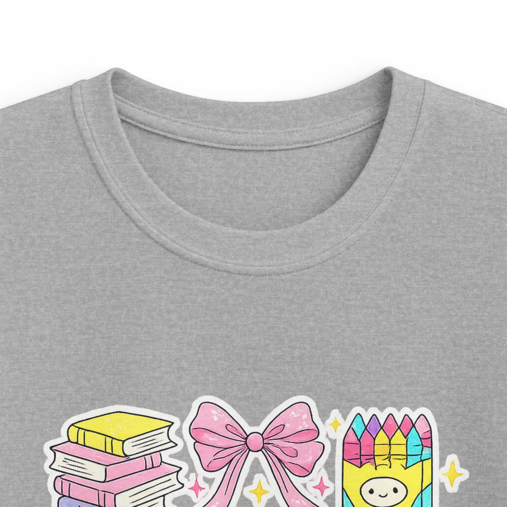 Kids Tee — Cute Pastel School Icons Design with Name "Aurora"