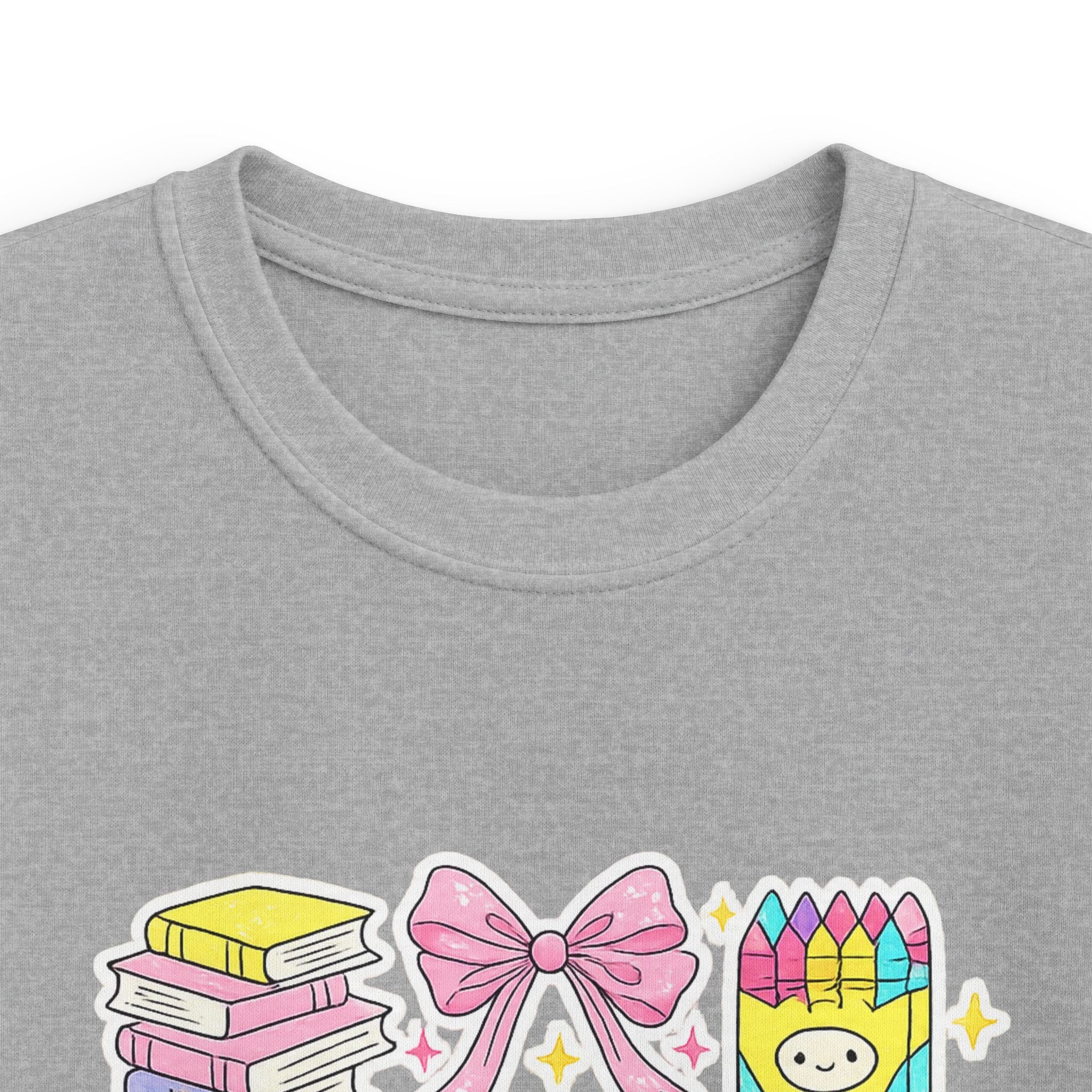Kids Tee — Cute Pastel School Icons Design with Name "Aurora"