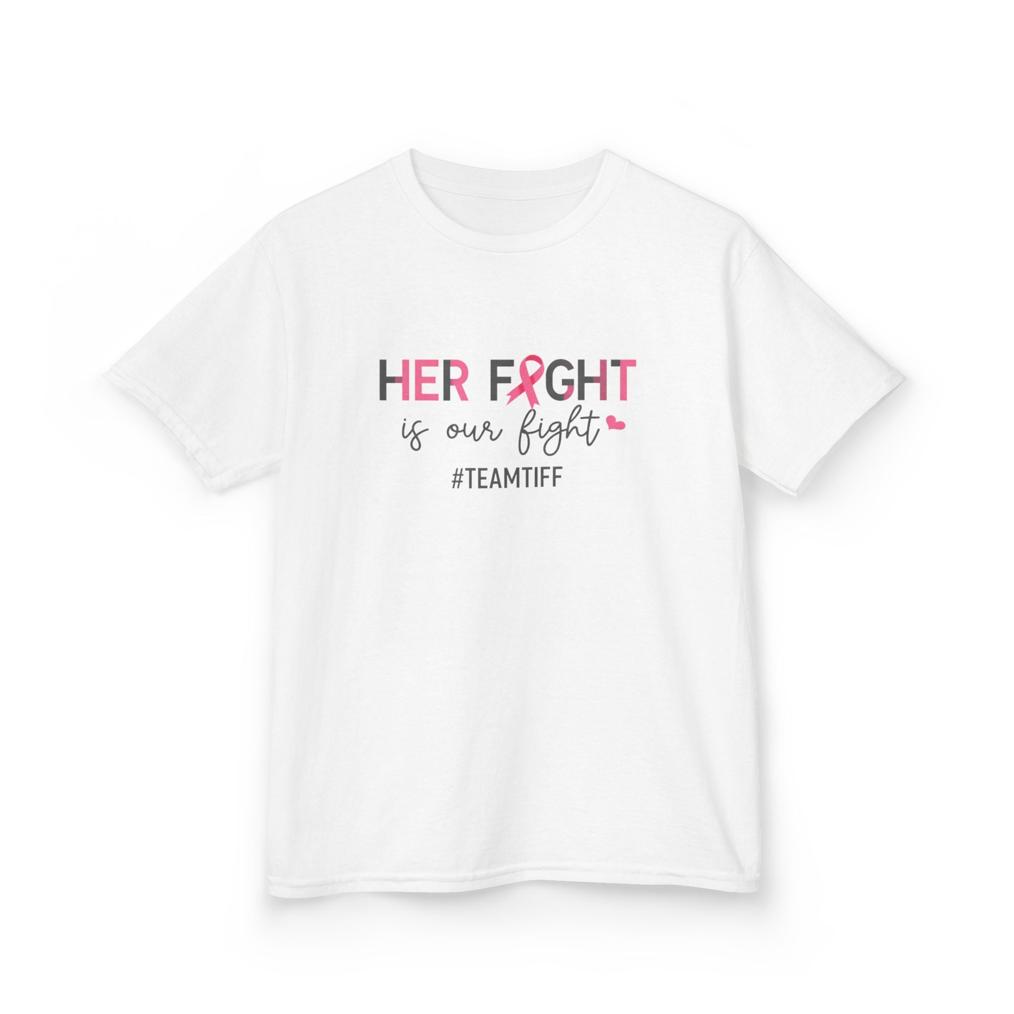 Kids Tee — "Her Fight Is Our Fight" Breast Cancer Awareness #TeamTiff