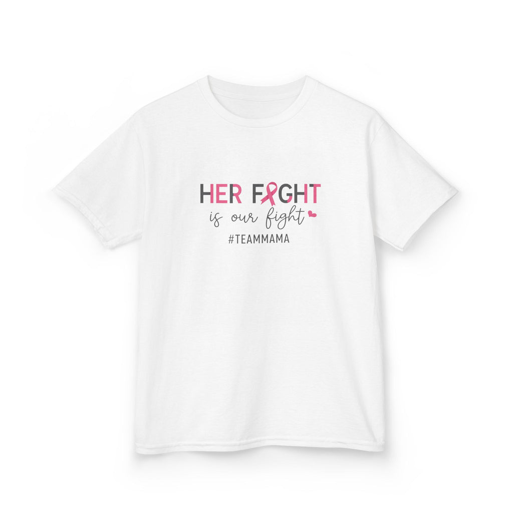 Kids Tee — "Her Fight Is Our Fight" Breast Cancer Awareness Shirt