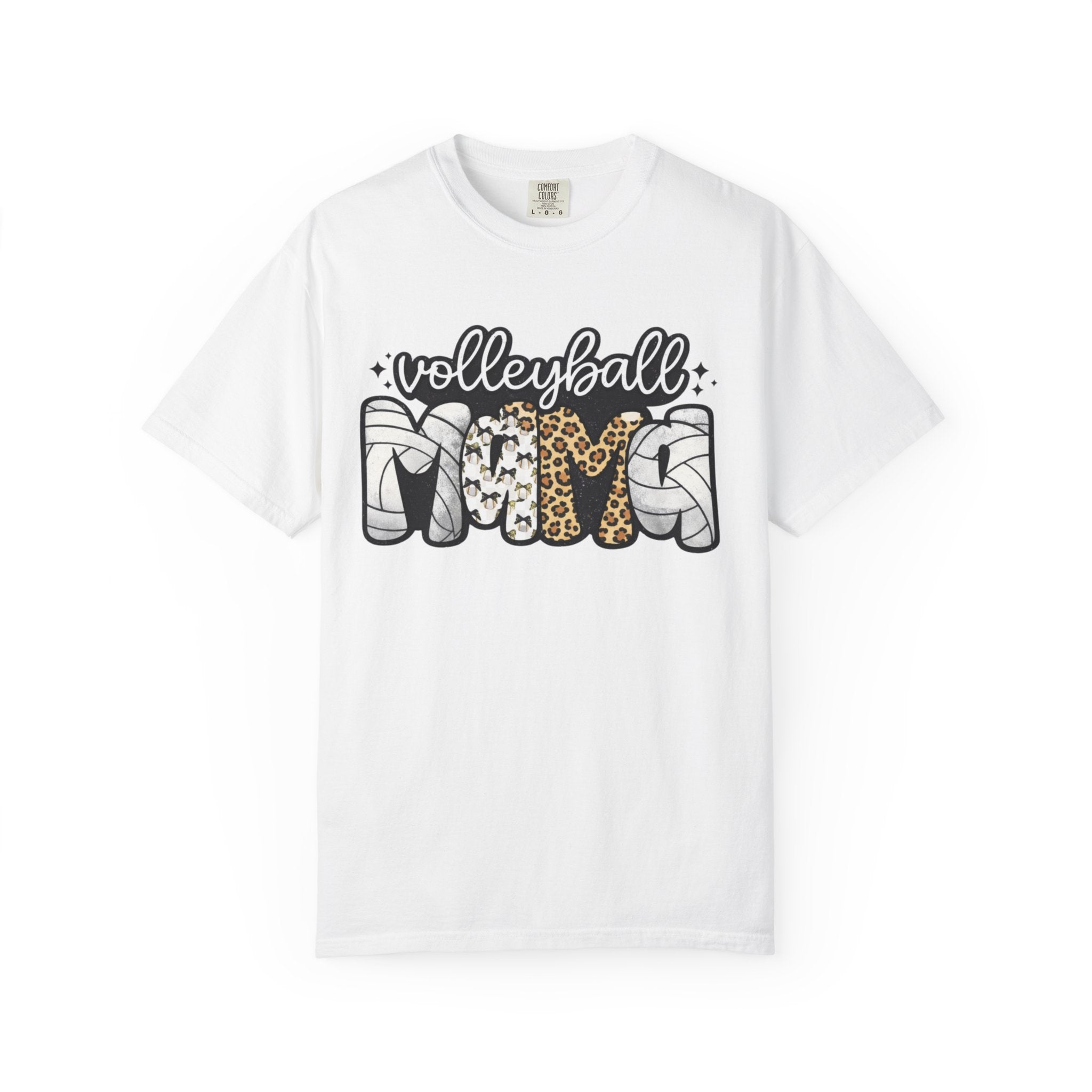 Volleyball Mom T-Shirt — Leopard & Ball Graphic Tee for Coaches & Fans