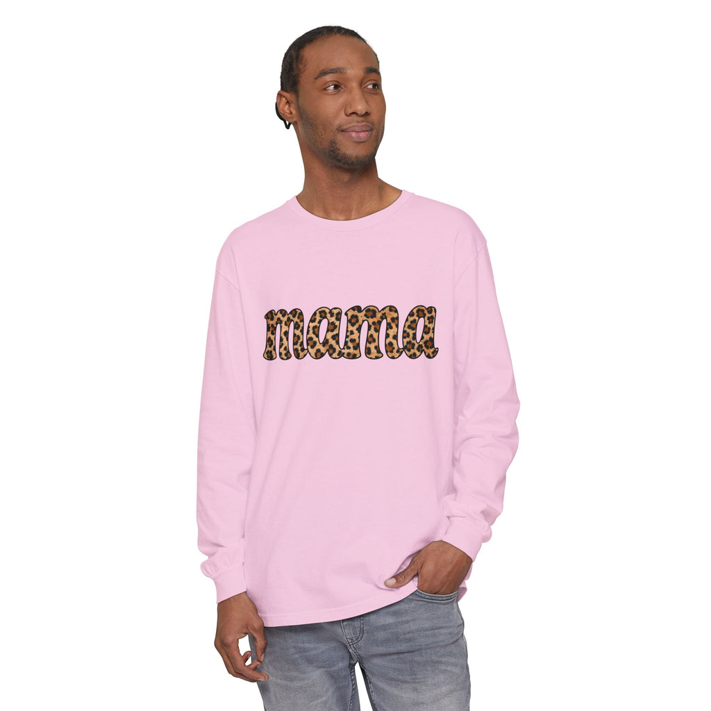Mama Leopard Print Long Sleeve Tee