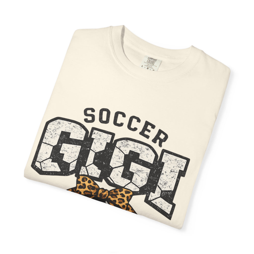 Soccer Gigi T-Shirt — Leopard Bow Soccer Mom Shirt
