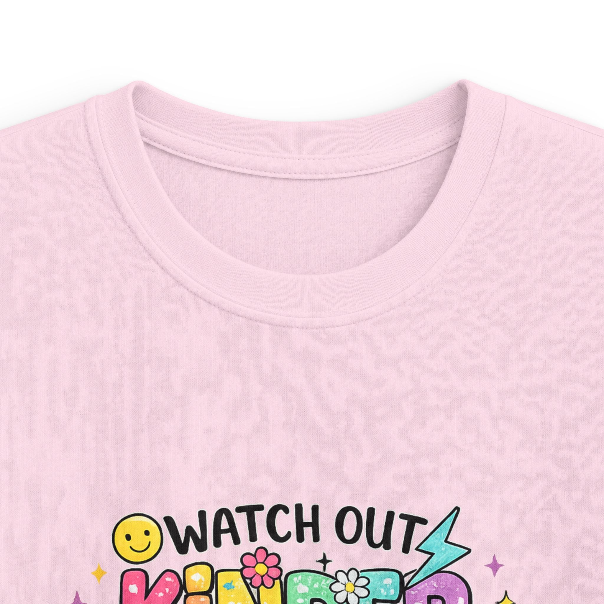 Kindergarten Here I Come Kids T‑Shirt — "Watch Out Kindergarten Here I Come" Back‑to‑School Graphic Tee
