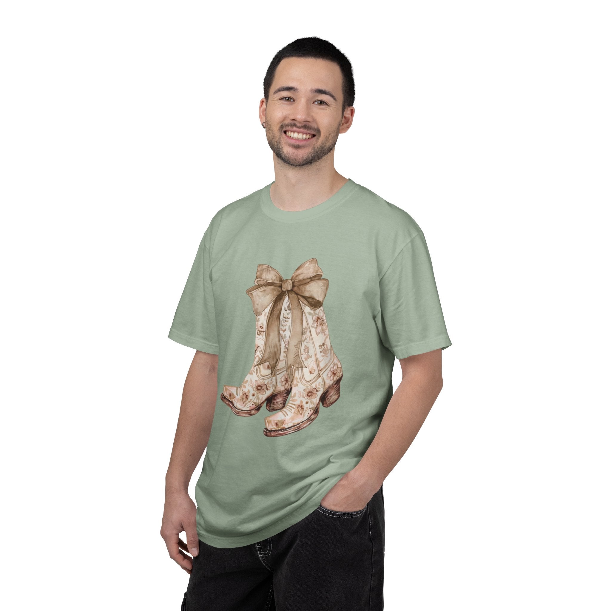 Vintage Floral Cowboy Boots T-Shirt — Western Cowgirl Graphic Tee