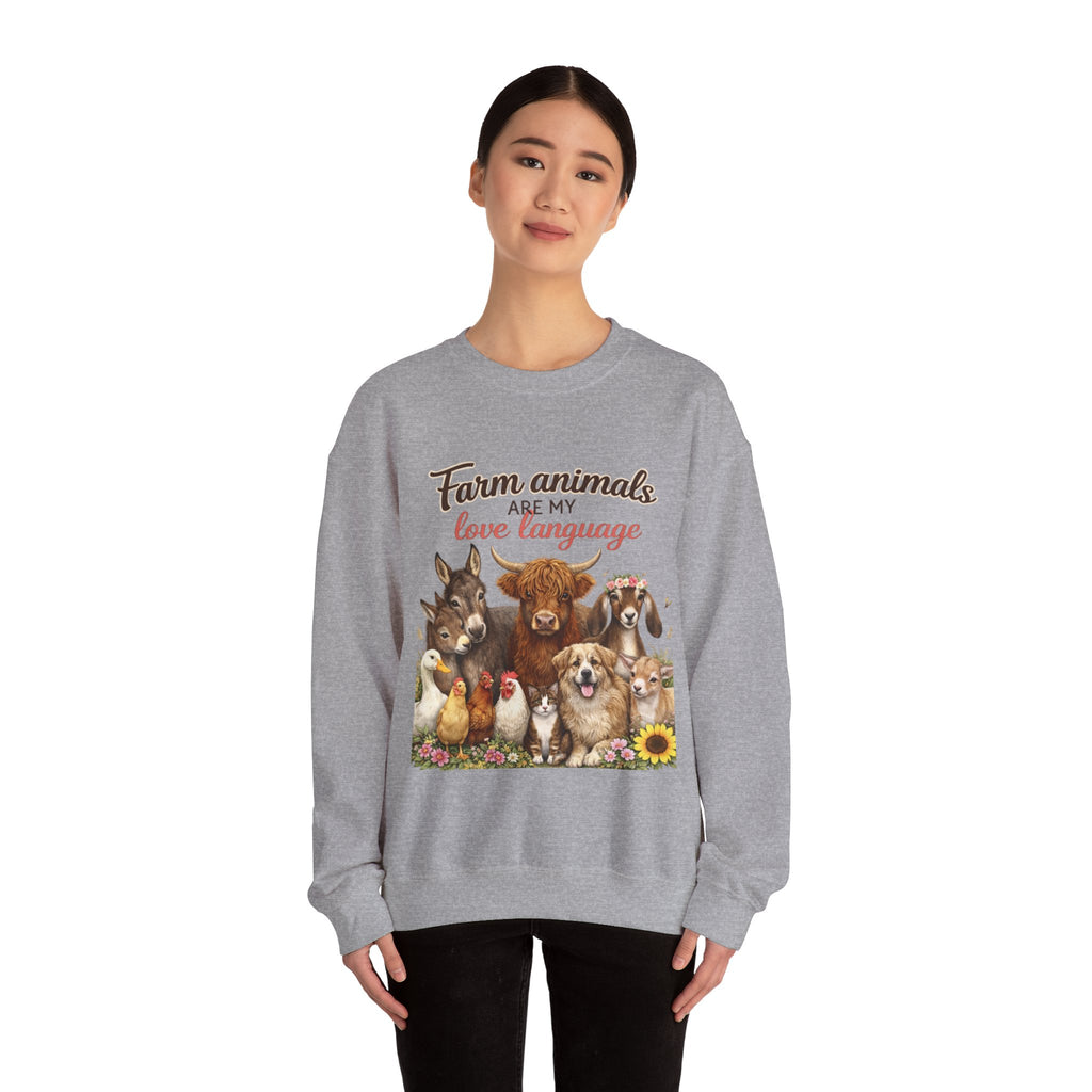 Farm Animals Are My Love Language Crewneck Sweatshirt