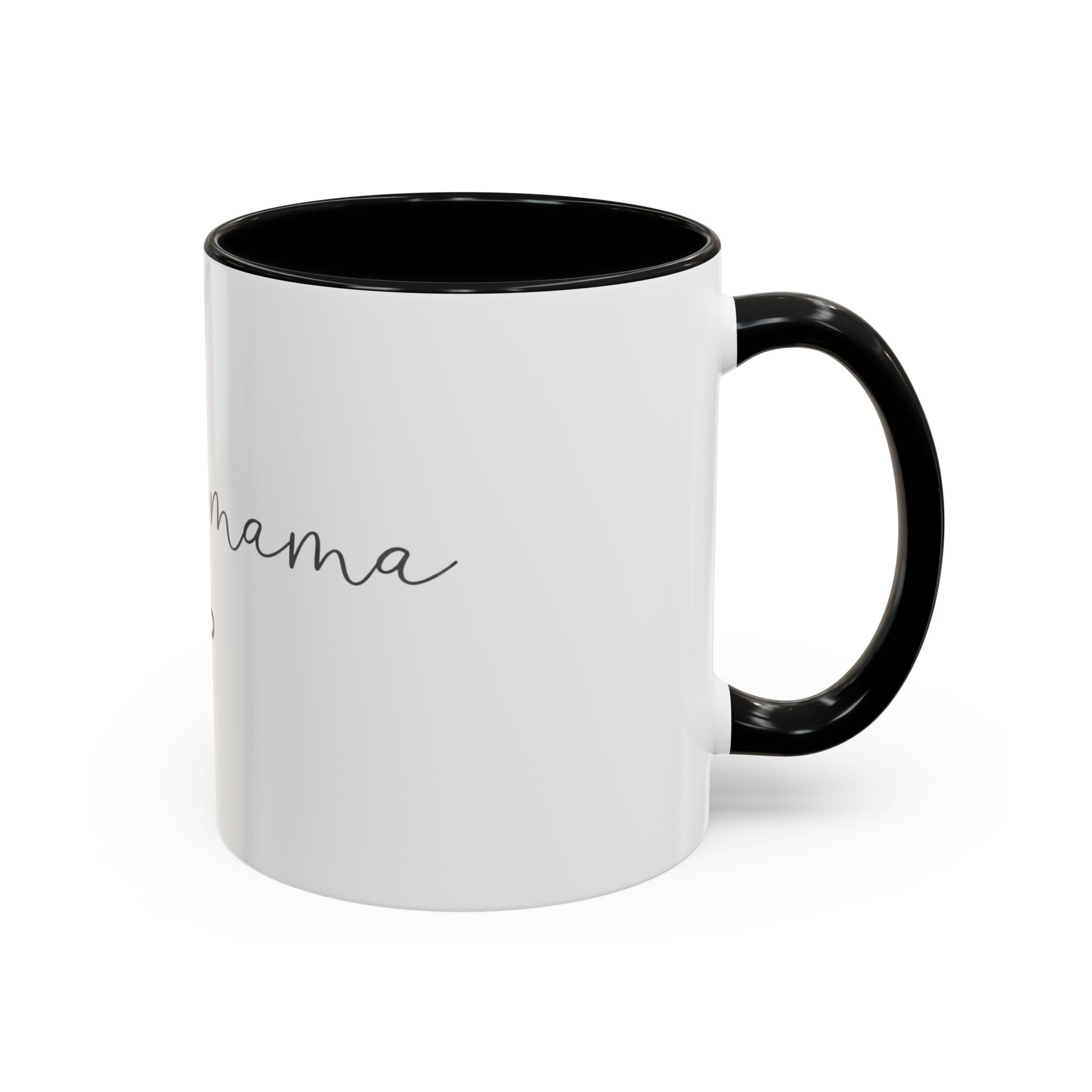 Mama Coffee Mug — Pink Accent Ceramic Mug with Script "mama" & Bow, Gifts for New Moms