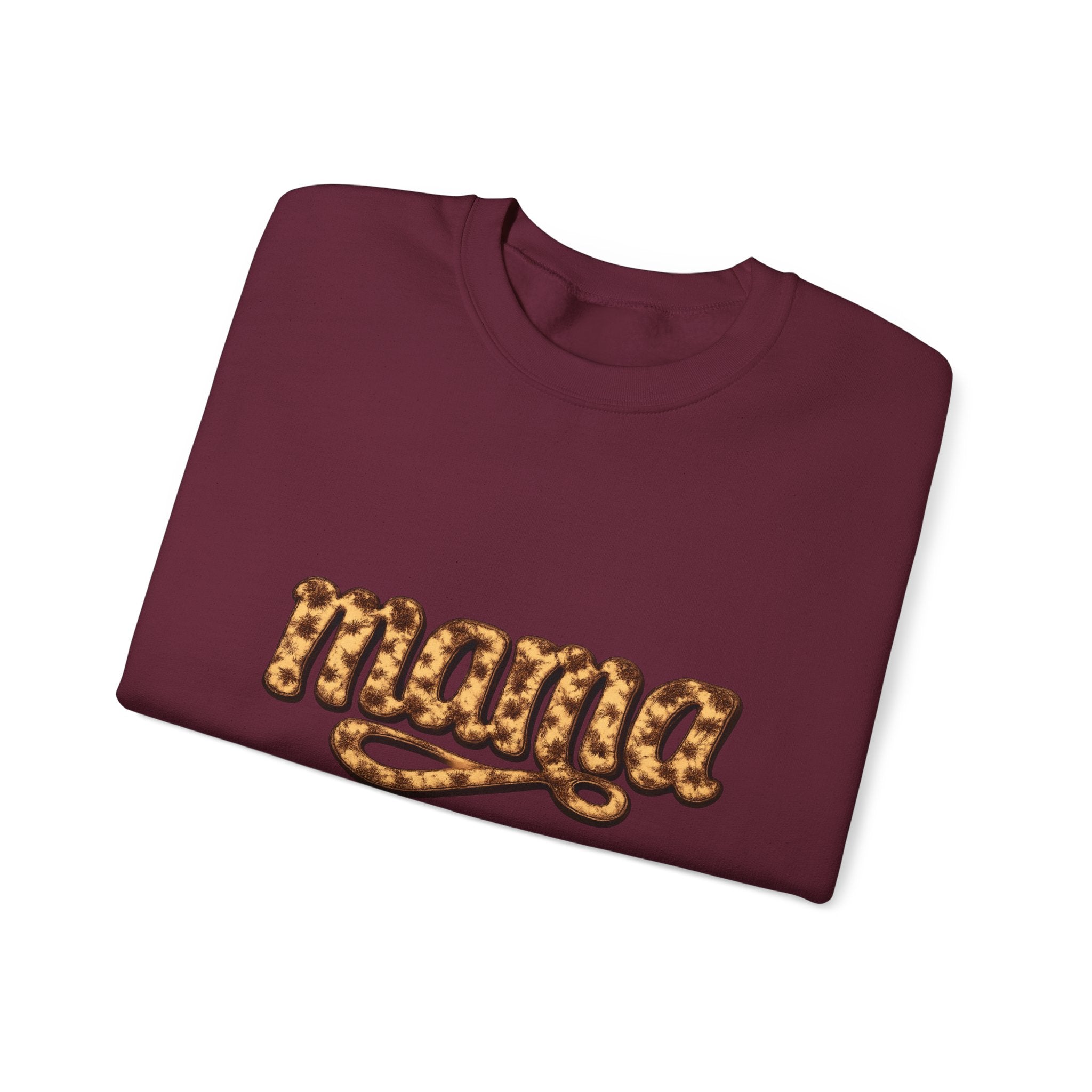 Mama Leopard Script Sweatshirt — Bold Animal Print Mom Crewneck