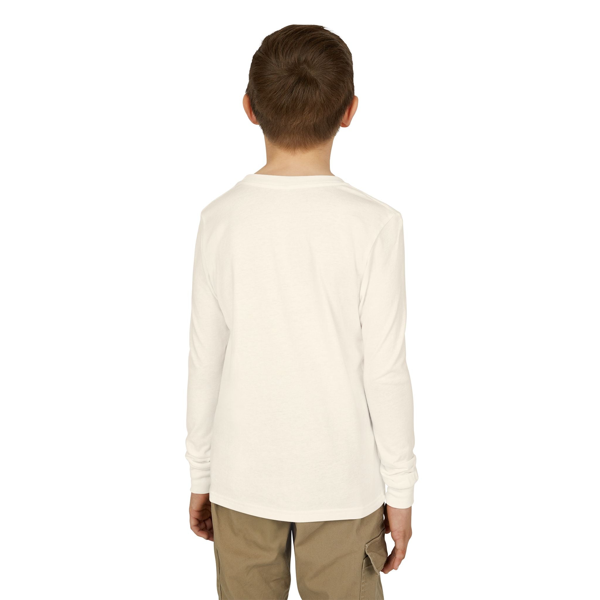 Youth Long Sleeve Tee — "Spooky Mini" Halloween Ghost & Pumpkin Kids Shirt