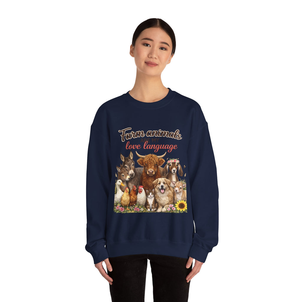 Farm Animals Are My Love Language Crewneck Sweatshirt
