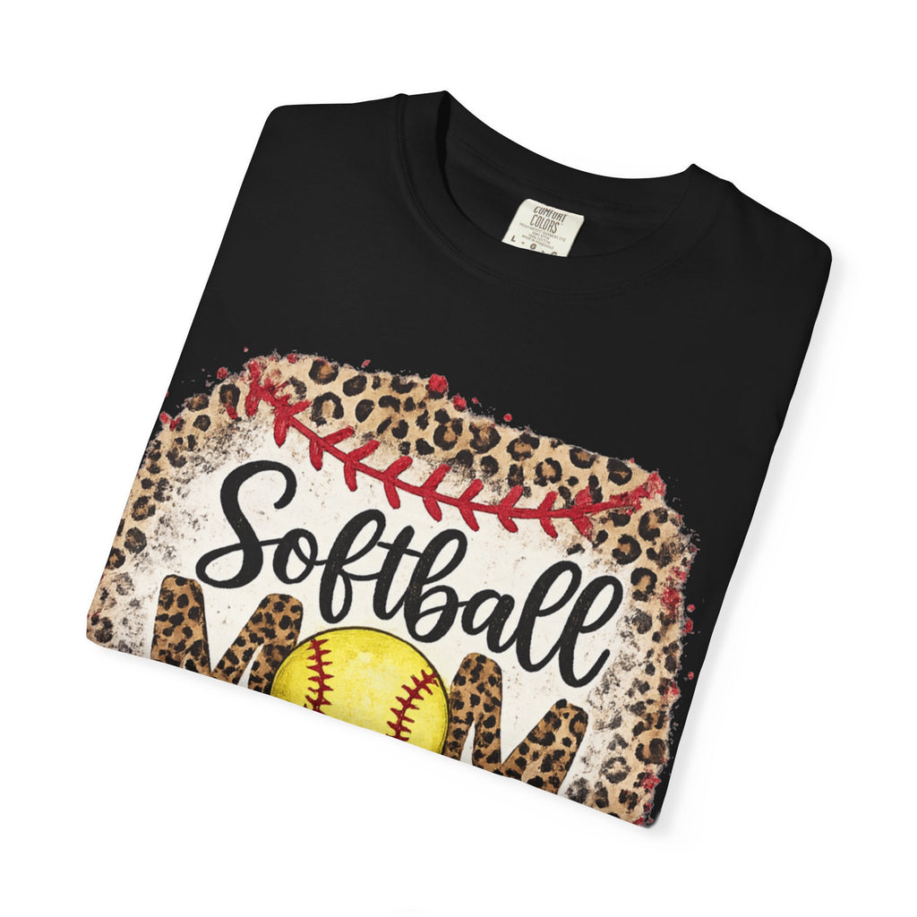 Softball Mom Leopard Graphic T-Shirt