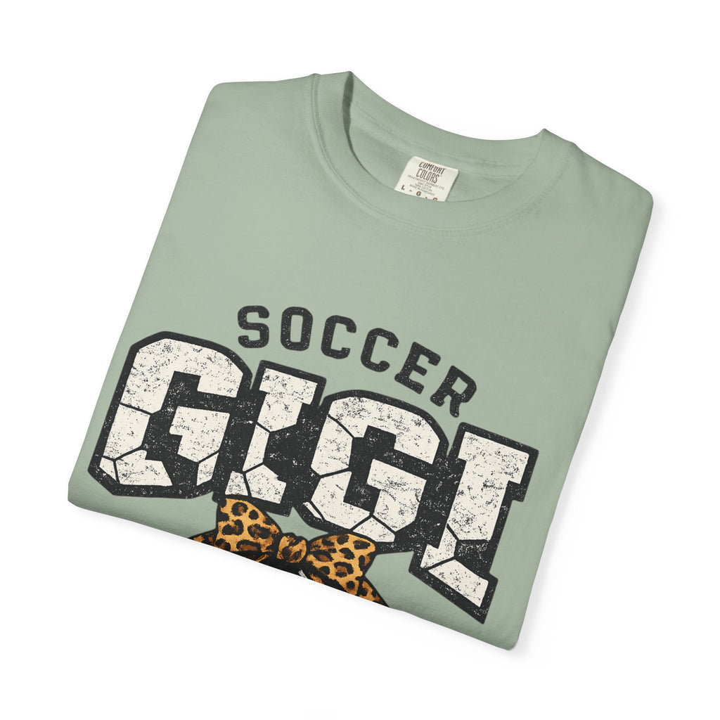 Soccer Gigi T-Shirt — Leopard Bow Soccer Mom Shirt