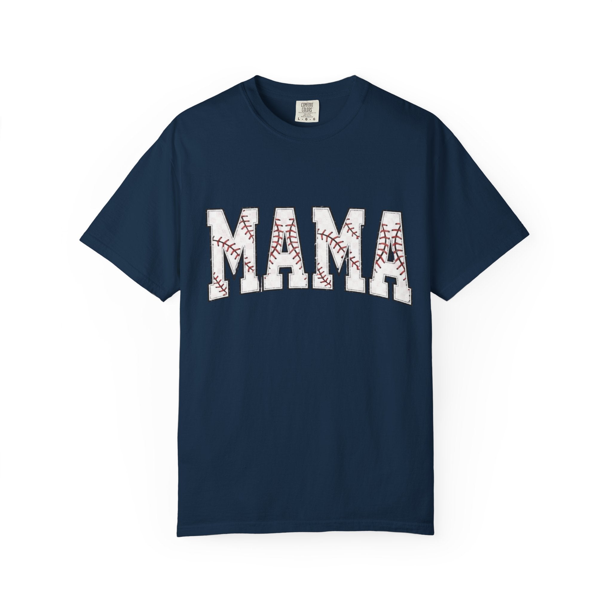 Mama Baseball Tee — 'MAMA' Stitched Baseball Mom T‑Shirt