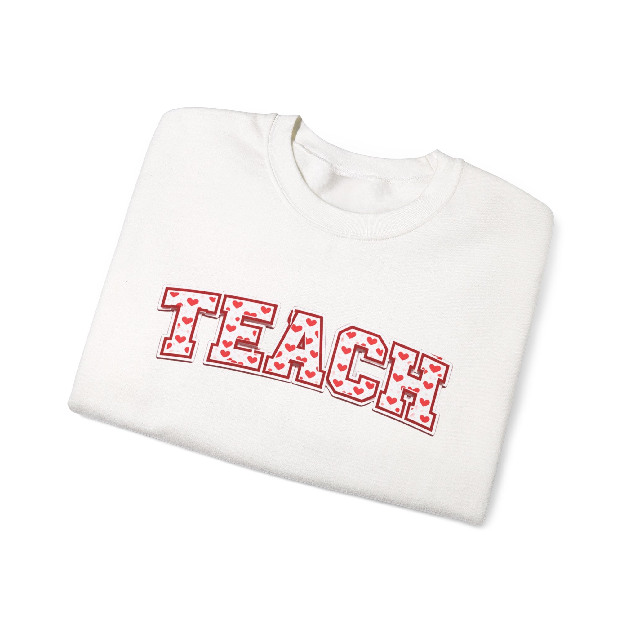 Teach Floral Crewneck Sweatshirt — 'TEACH' Pink Floral Teacher Pullover