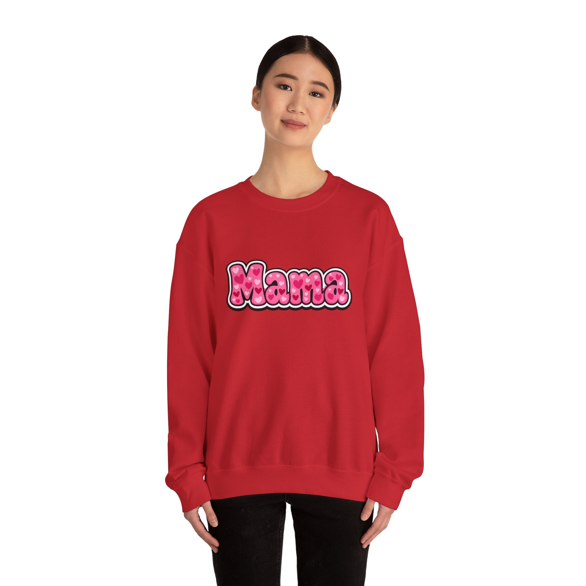 Mama Pink Bubble Letter Crewneck Sweatshirt