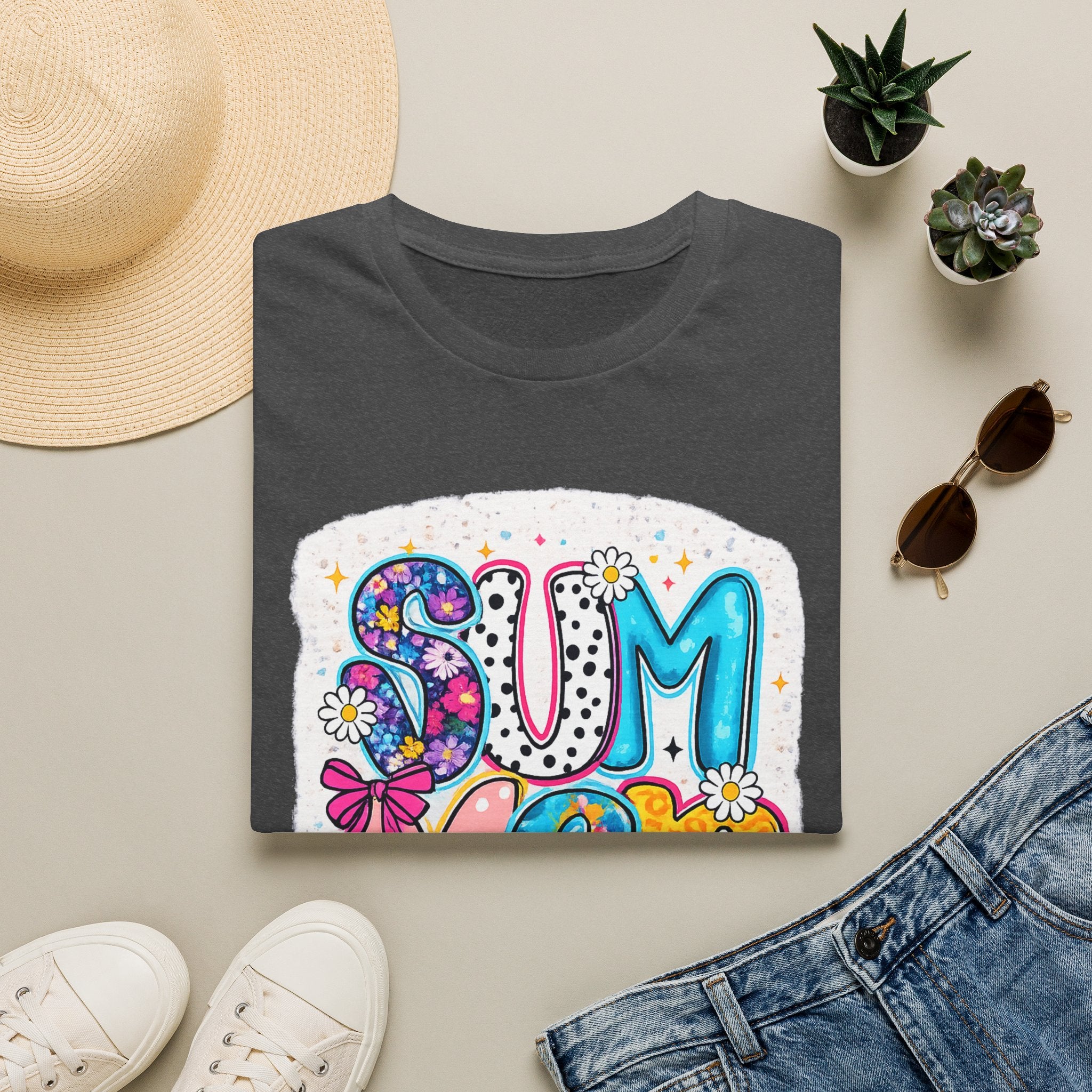 Summer Vibes T-Shirt — Colorful Floral Retro Graphic