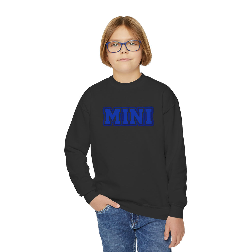 Youth Crewneck Sweatshirt — 'MINI' Varsity Letter Kids Pullover