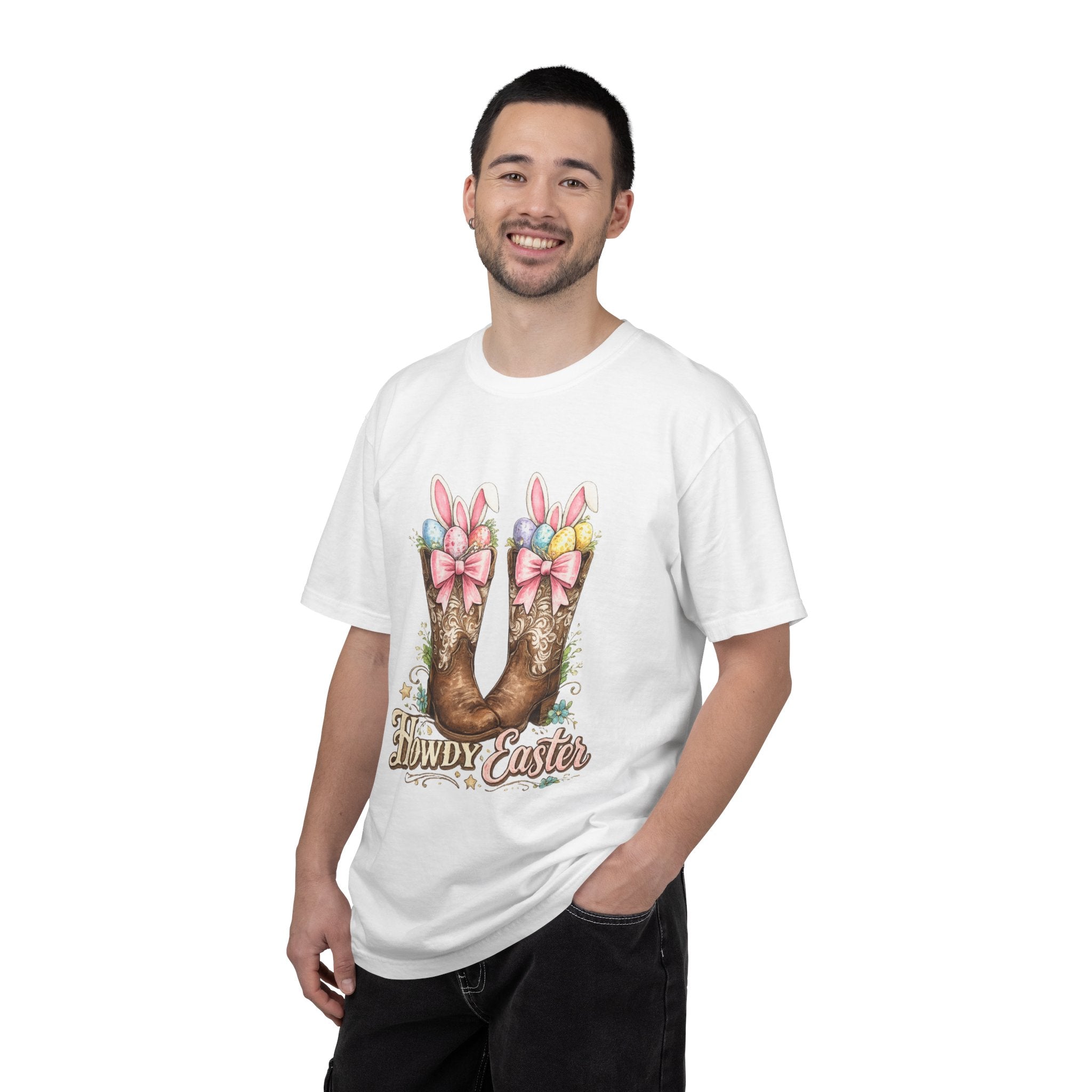 Howdy Easter Cowboy Boots T-Shirt — Western Easter Graphic Tee