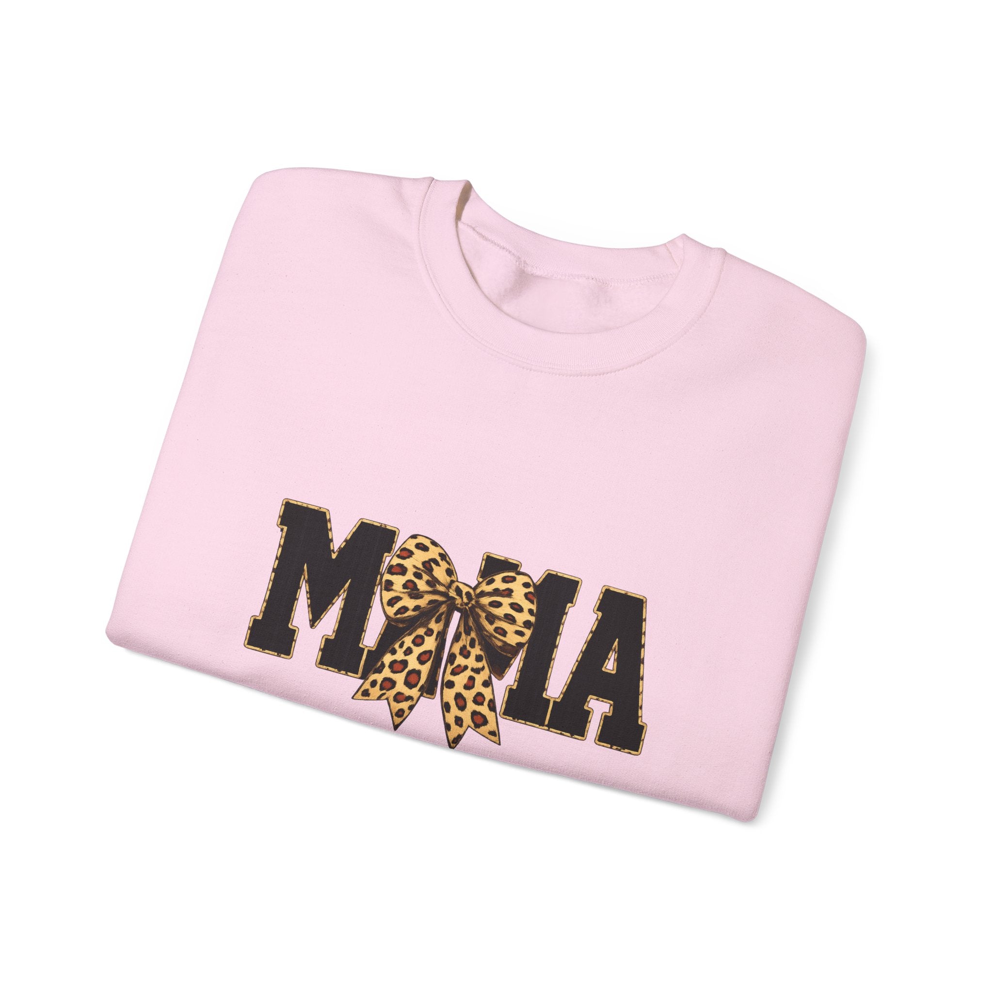 Mama Leopard Bow Crewneck Sweatshirt