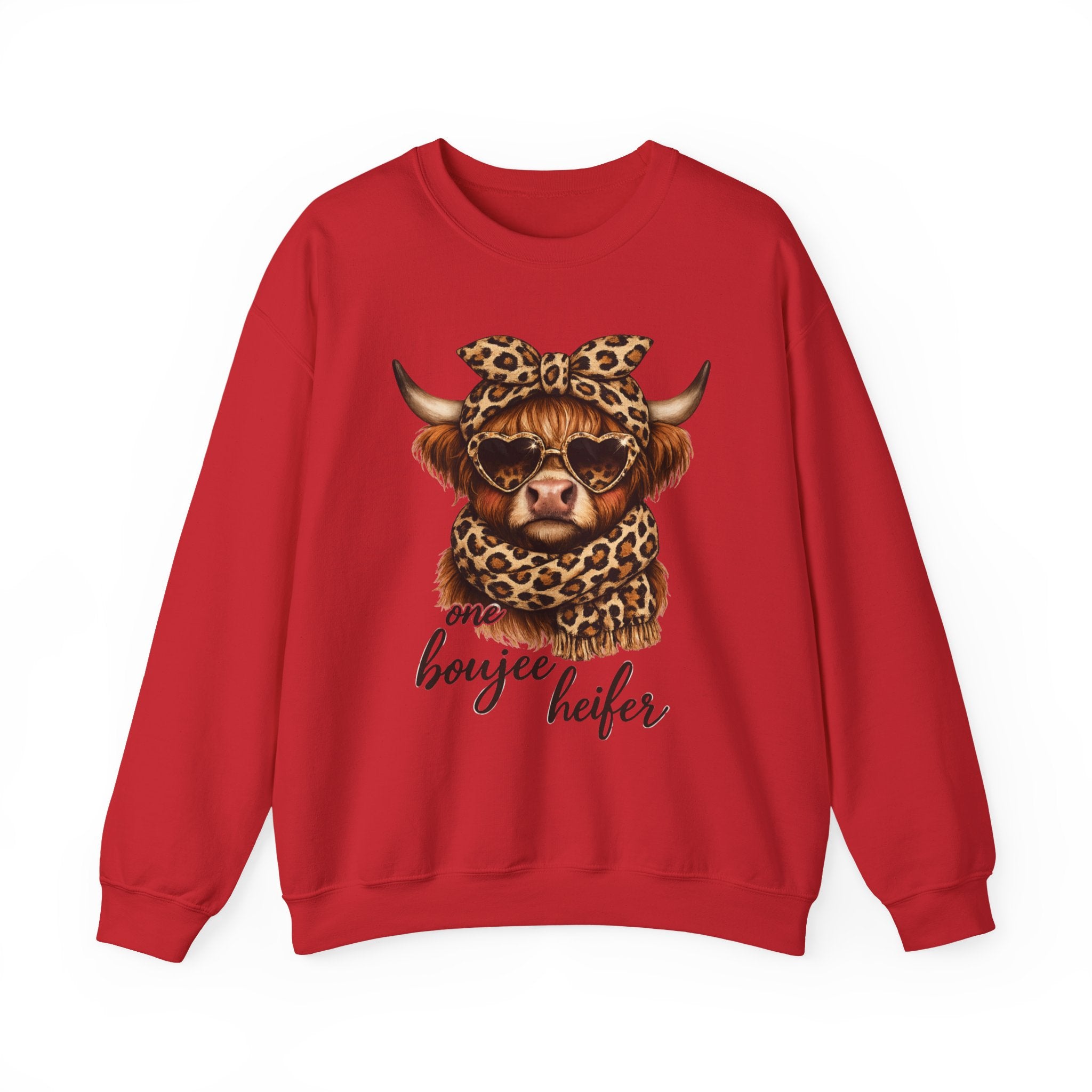 Boujee Heifer Leopard Cow Sweatshirt