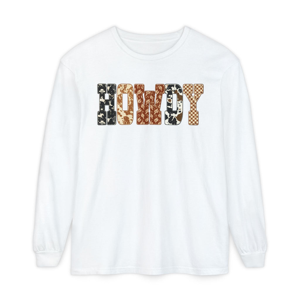 Howdy Pattern Long Sleeve Tee